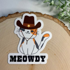 Meowdy Sticker | Cute Cat | Cowboy | Funny Pet | Water Bottle Sticker | Laptop Sticker | Kindle Sticker | Pet Sticker | Cowgirl