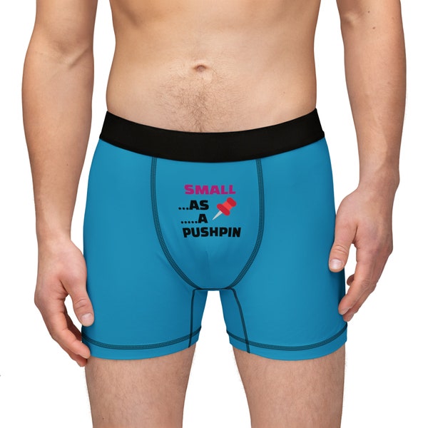 Small as a pushpin blue Boxer: Hilarious Gag Gift for Him, Funny Present Idea pushpin Design - Perfect for small penis owners or cuckolds.