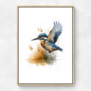 Plakat - Zimorodek - Styl akwareli - Plakat dekoracyjny - Reprodukcja ilustracji