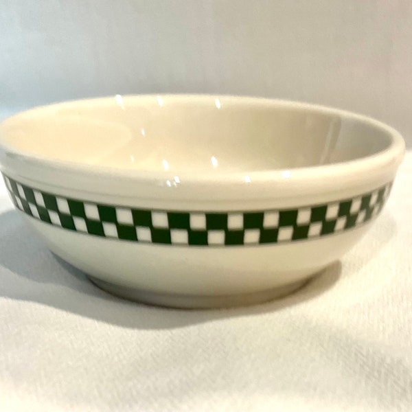 Homer Laughlin green checkers soup bowl