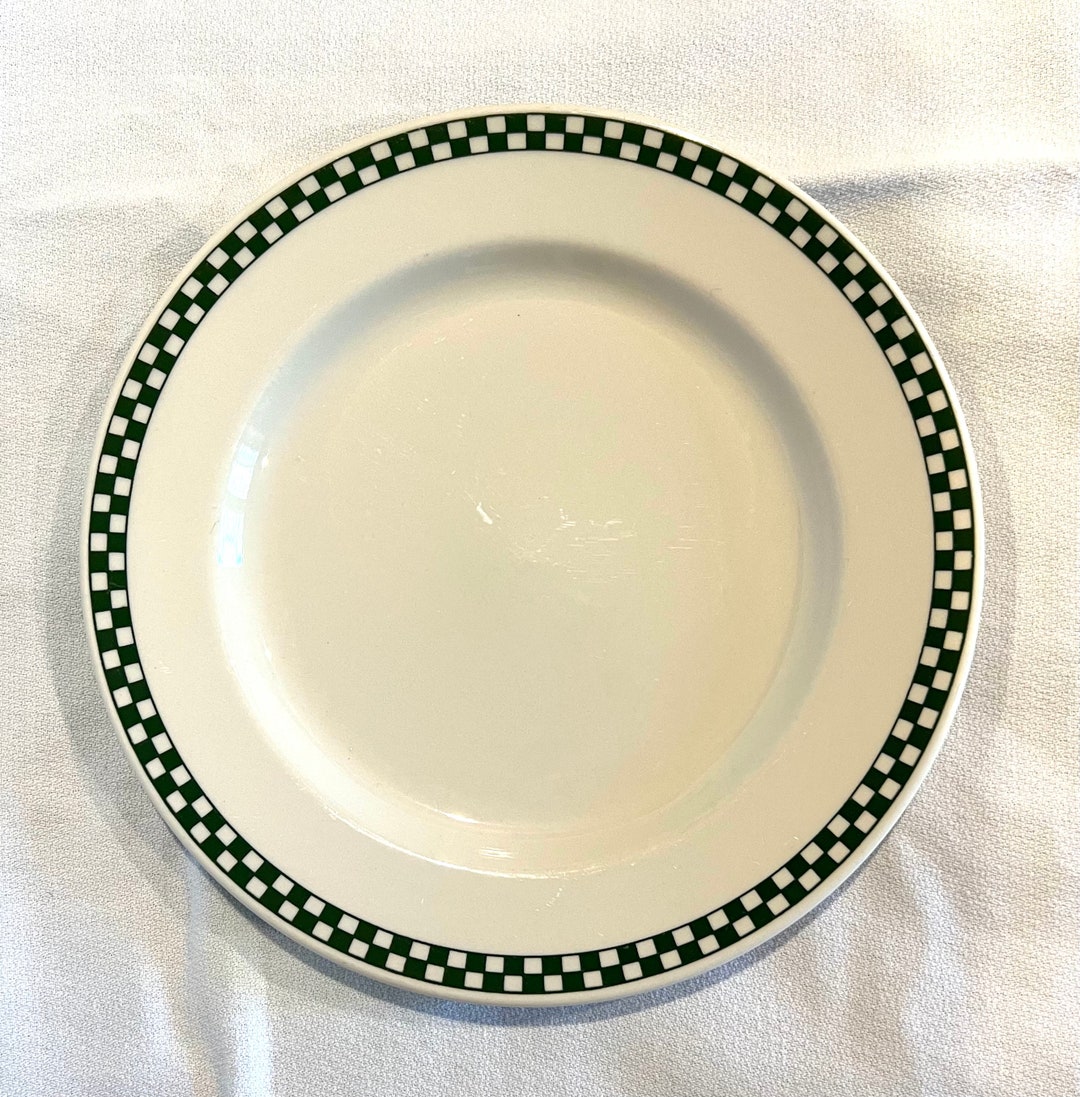 Homer Laughlin Green Checkers Dinner Plate Etsy