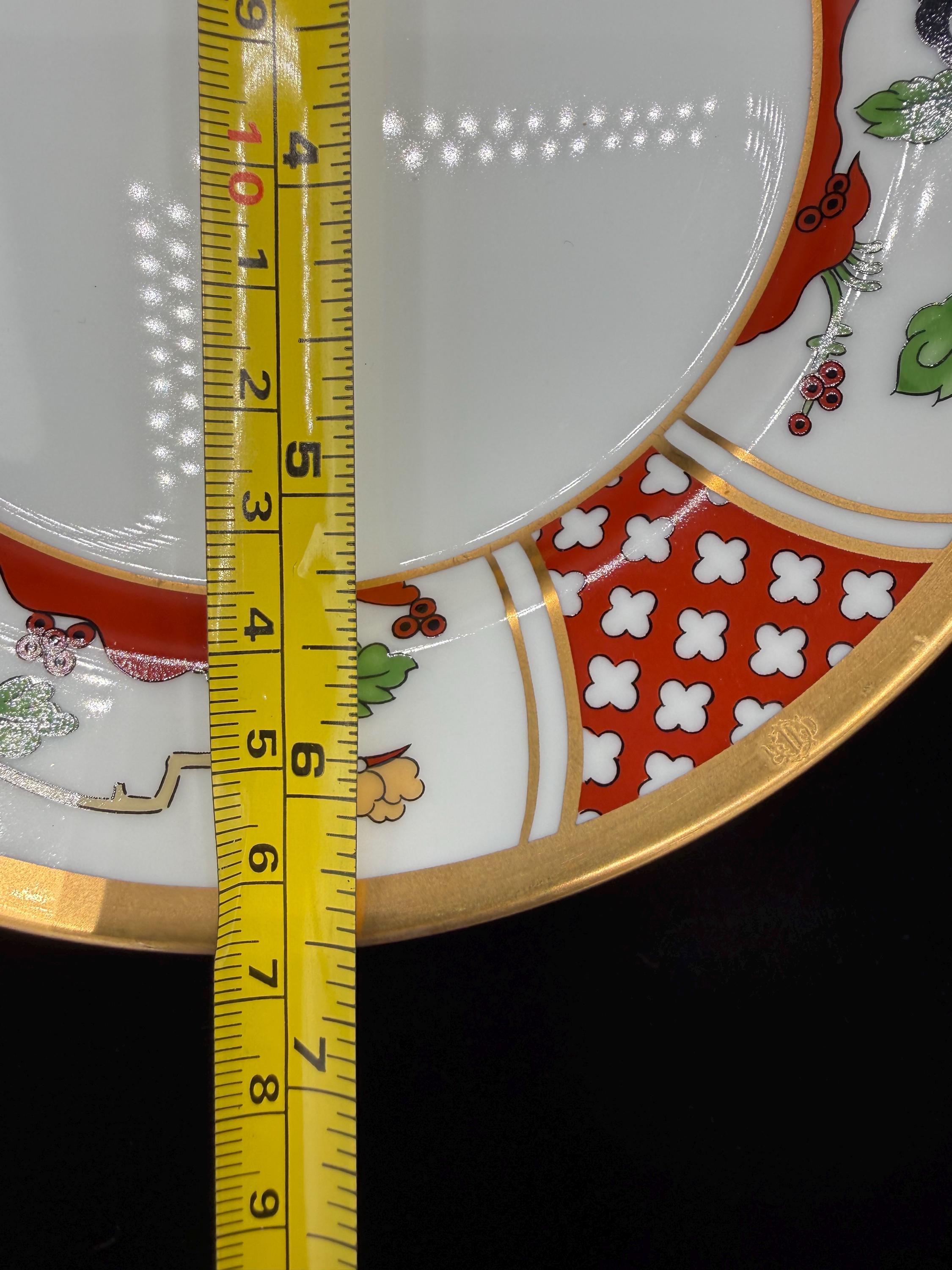Vintage Christian Dior Bread Plates: 1990s Chinese Flowers, Set of