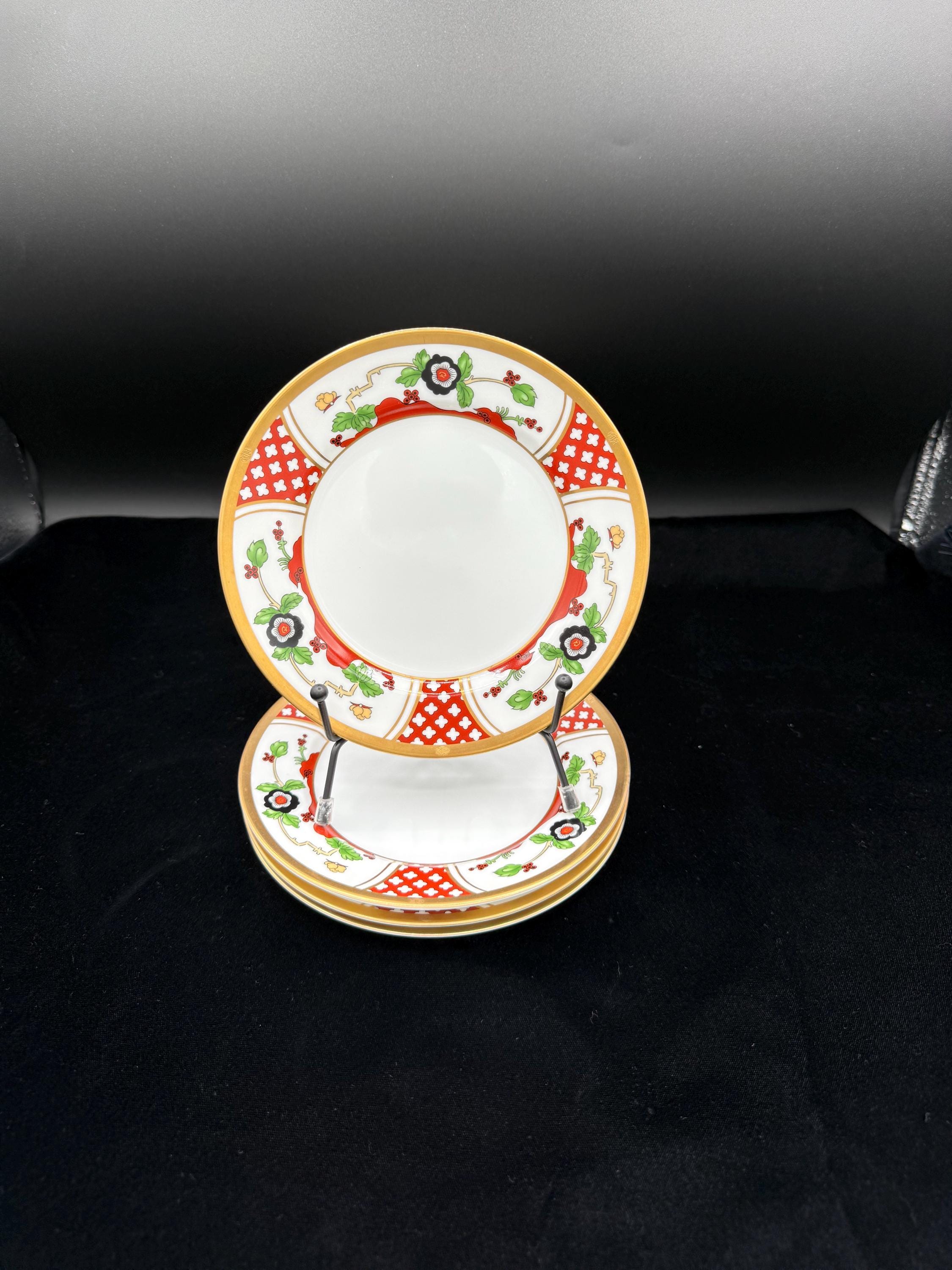 Vintage Christian Dior Bread Plates: 1990s Chinese Flowers, Set of