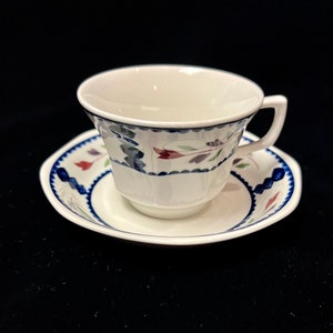 Adams Lancaster Vintage Ironstone cup and saucer, set of five