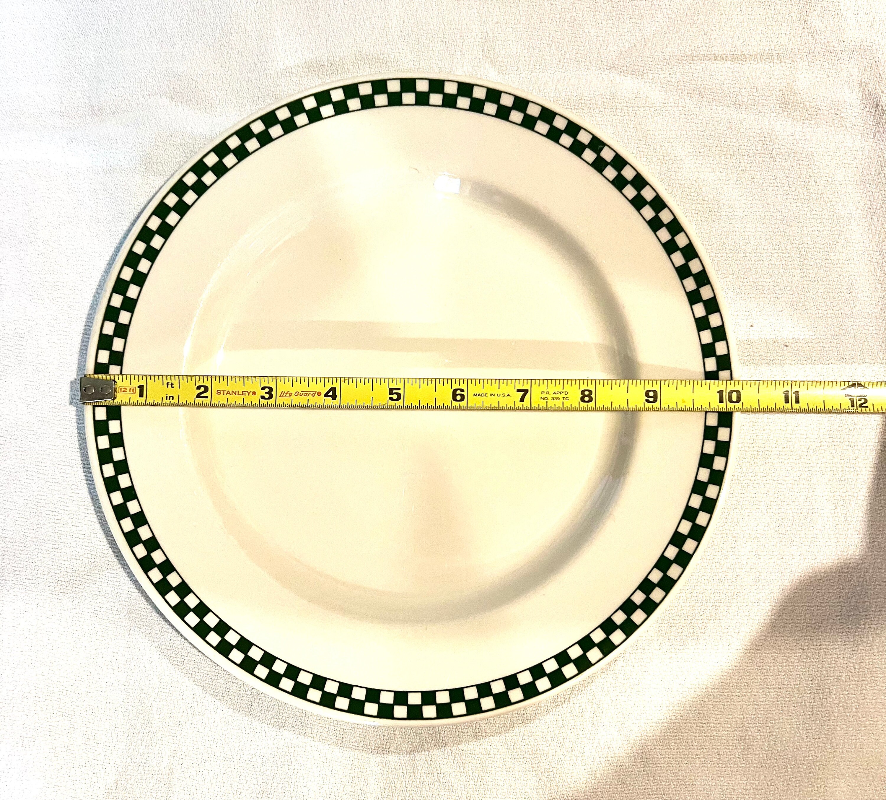 Homer Laughlin Green Checkers Dinner Plate Etsy