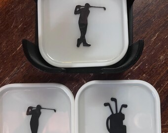 Juego de posavasos con temática de golf