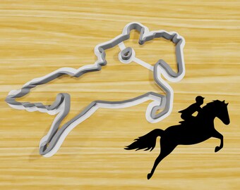 Horse and Rider Cookie Cutter Fun Kids Crafts Fondant Cutter Horse Gift Sports Cookie Cutter Sports Gift Jockey Cookie Cutter Jockey Gift