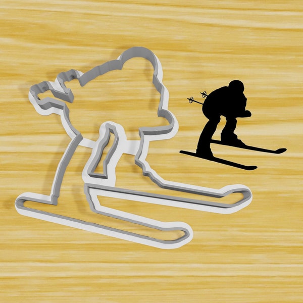 Skiing Cookie Cutter Fun Kids Crafts Fondant Skiing Gift Sports Cookie Cutter Winter Sports Gift Olympics Cookie Cutter