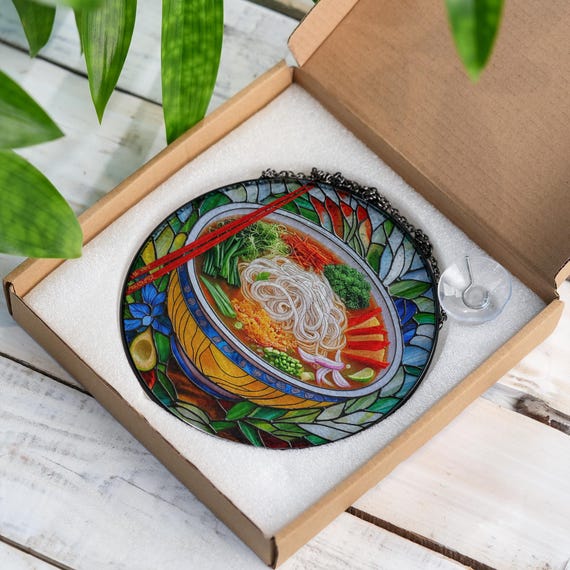 Vietnamese Pho Stained Glass Window Suncatcher – Whimsical Noodle