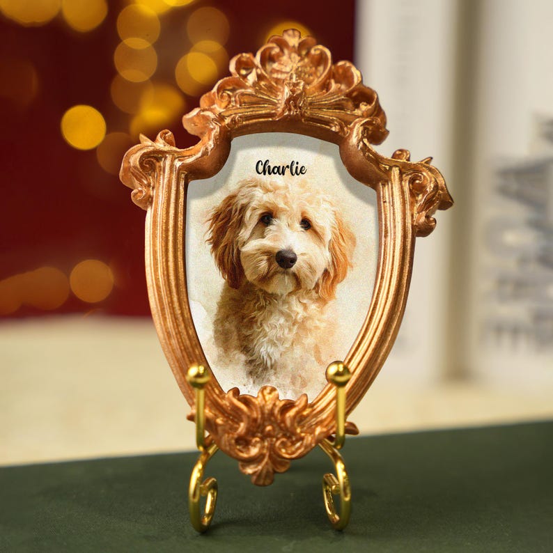 Personalized Cockapoo Dog Vintage Photo Frame Magnet, Pet Memorial ...