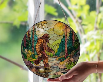 椿の花のステンドグラス窓用サンキャッチャー | エレガントな花柄