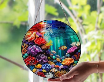 珊瑚　ステンドグラス商品 サンゴ礁 | ステンドグラス宝珠工房てんぽぅ