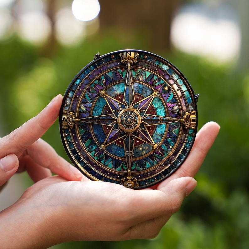 Compass Rose Glass Window Suncatcher – Custom Personalized Nautical ...