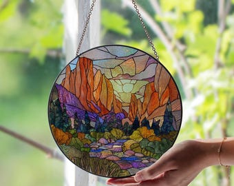 thumbnail image 2 of River Of Goods Celtic Cross Stained Glass Panel - 18 Inch Hanging Sun Catcher Window Decor 2 of 5