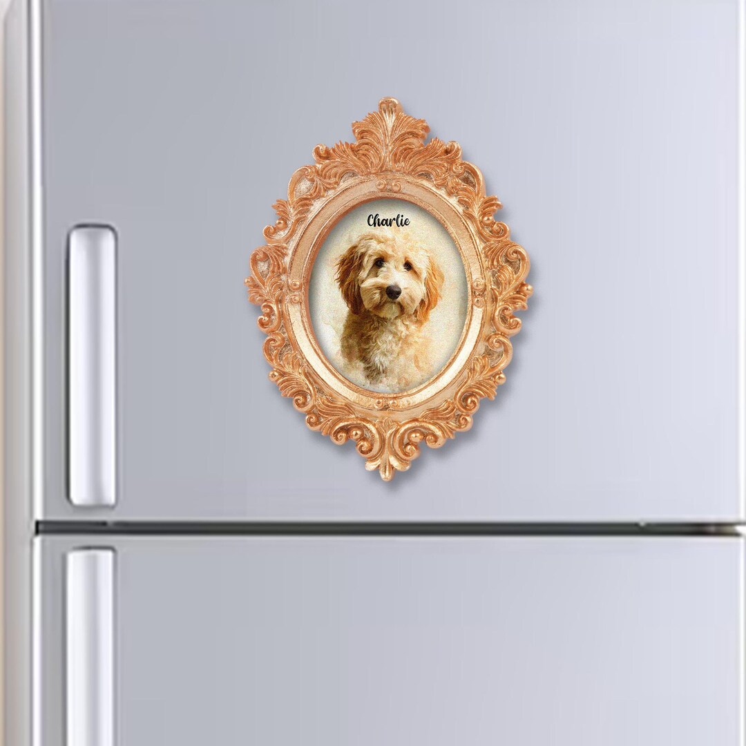 Cockapoo Magnet Personalized Cockapoo Dog Vintage Photo Frame Magnet, Pet Memorial ...