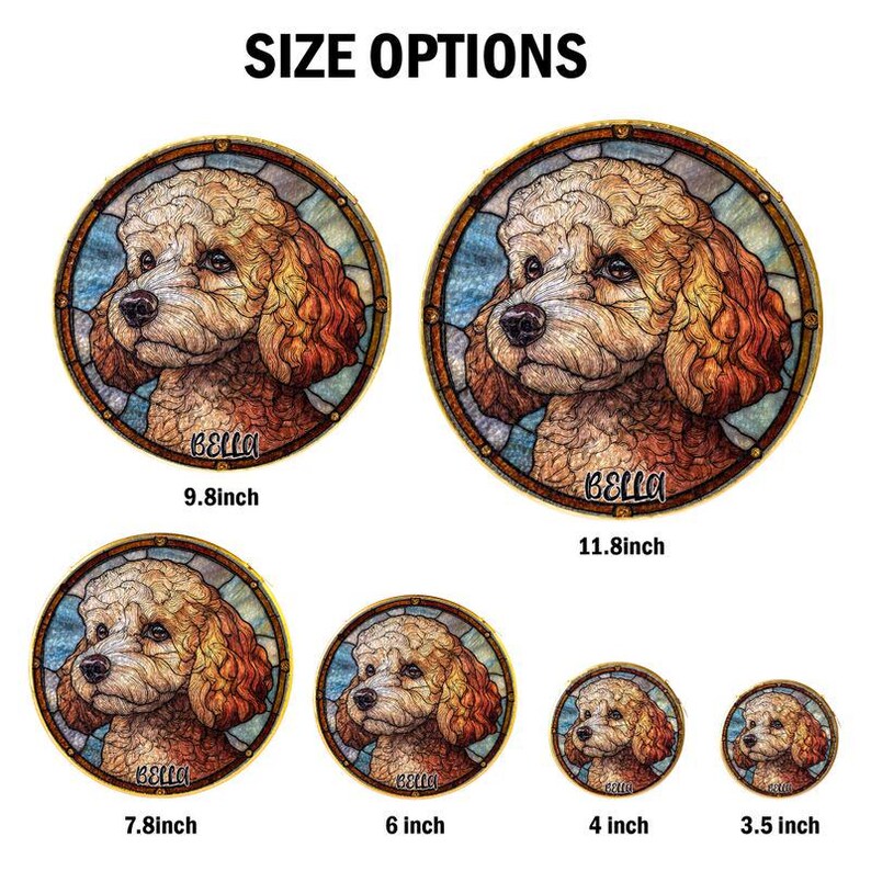 Stained Glass Cockapoo Personalized Cockapoo Dog Stained Glass Window Suncatcher, Custom Pet ...