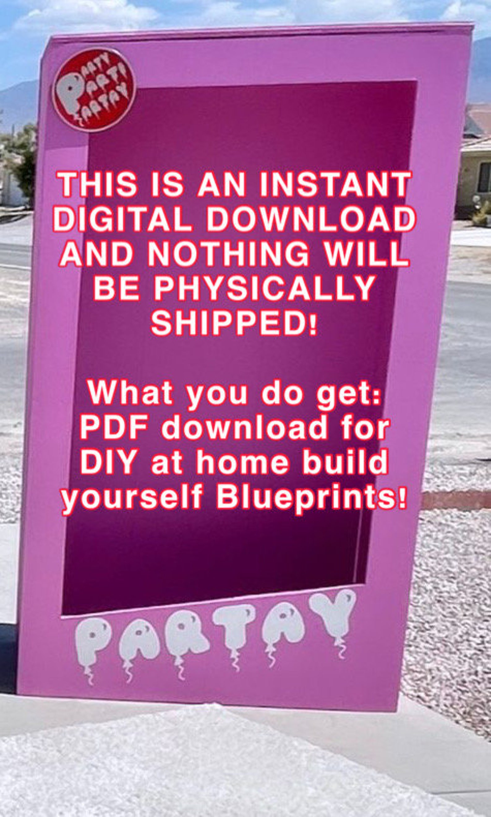 Photo Booth Prop Box by Party Parti Partay BLUEPRINTS Etsy