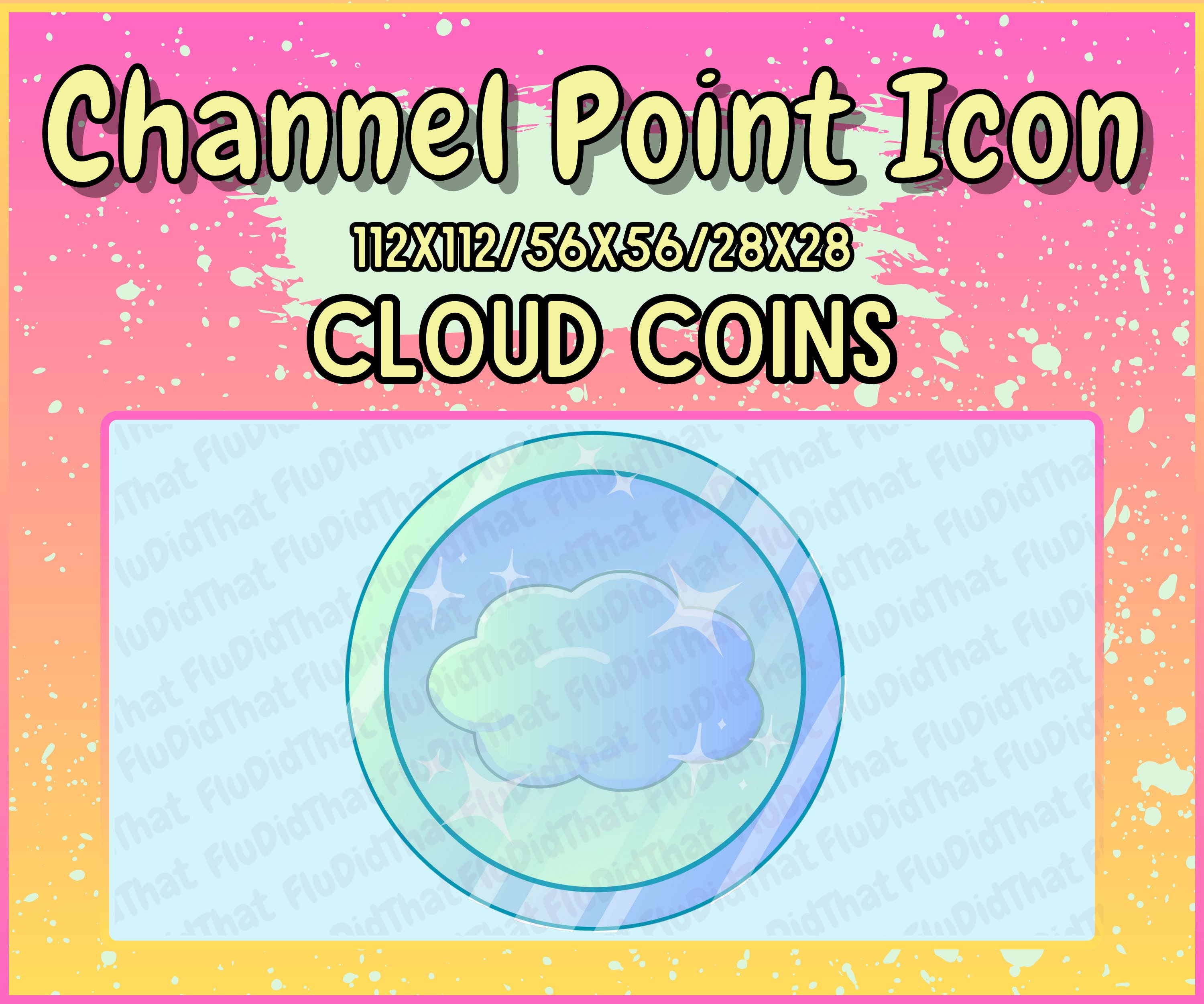 Twitch Channel Points Icon Cloud Coins Cosmic Vibe Chill Cozy - Etsy