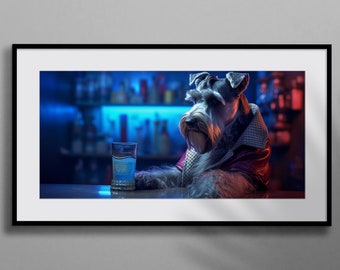 Mini Schnauzer, Maxi Chill - Digital Download - Miniature Schnauzer art print - Printable Miniature Schnauzer wall art