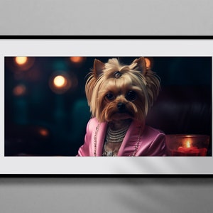 Yorkie Chic - Digital Download - Yorkshire Terrier Kunstdruck - Digitale Yorkshire Terrier Kunstwerk - Druckbare Yorkshire Terrier Wandkunst