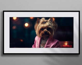 Yorkie Chic - Digital Download - Yorkshire Terrier art print - Digital Yorkshire Terrier artwork - Printable Yorkshire Terrier wall art