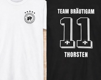 Customisable hen party football shirt – men’s stag party outfit – groom’s team shirt with name and number – party holiday - soccer player