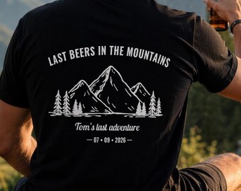Bachelor Party Shirt Men – Beers in the Mountains – Groom Squad Shirt – Personalized Bachelor Trip T-Shirt – Hiking Beer Shirt