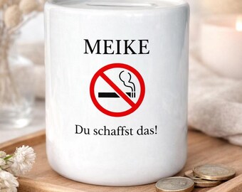 Personalised non-smoker money box with name | Smoke-free gift | Quit smoking motivation money box | Non-smoker | Non-smoke