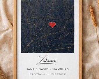Housewarming Gift | Minimalist City Map Poster | Personalized Coordinates Print | New Home Gift | Custom Location Wall Art
