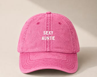 Sexy Auntie Vintage Cap | Embroidered Aunt Gift | Baby Announcement Hat | Pregnancy Reveal Gift | Cotton Dad Cap