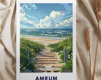 Premium Amrum Poster | North Sea Island Wadden Sea Print | Amrum Sand Beach Art | German Islands Wall Decor | Amrum digital Print