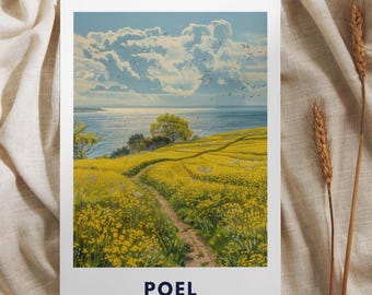 Poel Rapeseed Field Poster | Baltic Sea Island Poel Summer | Baltic Coast Wall Art | Poel Coast Print | Wismar Bay Landscape Poster