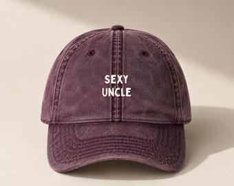 Sexy Uncle Vintage Cap | Embroidered Uncle Gift | Baby Announcement Hat | Pregnancy Reveal Gift | Cotton Dad Cap