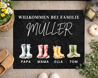 Personalized Doormat “Home Harbor” with Name & Move-In Date | Housewarming Gift | Family Welcome Mat | Wedding Gift | Nautical Door Mat