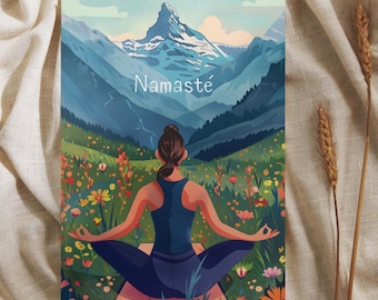 Yoga Namasté Meditation Poster | Mindfulness Decor | Yoga Pose Wall Art | Colourful Yoga Studio | Chakra Art Print | Self-Love