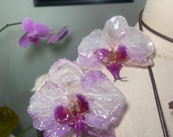 Pendientes de orquídeas reales
