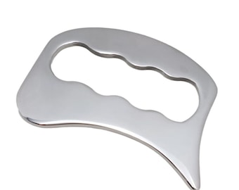 Body Gua Sha Deep, Stainless Steel Massage Tool for Deep Muscle Release + Lymphatic Drainage