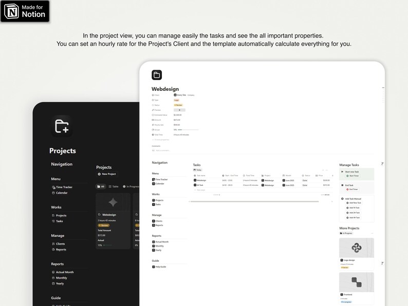 Notion Time Tracker Template: Track Projects, Clients & Billable Hours image 6