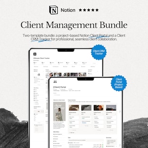Notion Client Management Bundle: Client Portal & CRM Tracker for Freelancers and Coaches