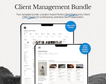 Notion Client Management Bundle: Client Portal & CRM Tracker for Freelancers and Coaches