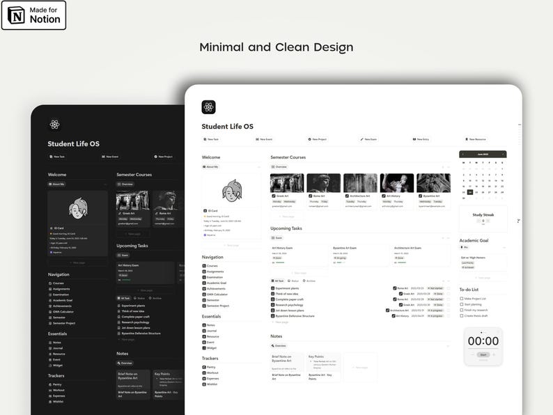 Student Life OS Notion Template: Study, Tasks & Academic Planner System image 3