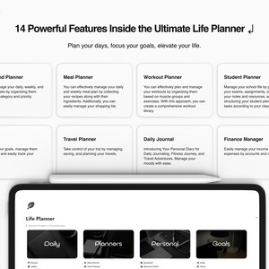 All-in-One Notion Life Planer, Habit Tracker, Ziele, Finanzen, Wellness & Tagesplanung Bild 3