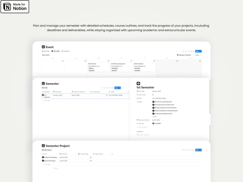 Student Life OS Notion Template: Study, Tasks & Academic Planner System image 6