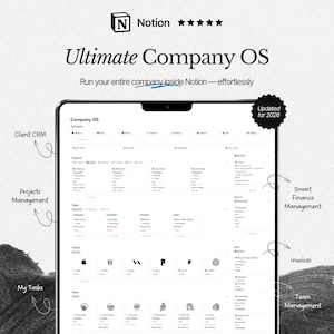 Notion Company OS Template: CRM, Projects, Finances & Team Dashboard image 1