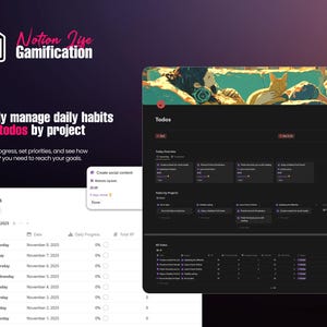 Notion Gamified Life Planner | Habit & Goal XP System image 6