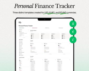 Notion Finance Tracker: Budget-, utgifts- och sparplanerare