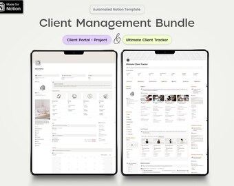Notion Template Client Management, Client Portal, Client Tracker, Notion Freelancer Dashboard, Client Dashboard, Project Management, Finance