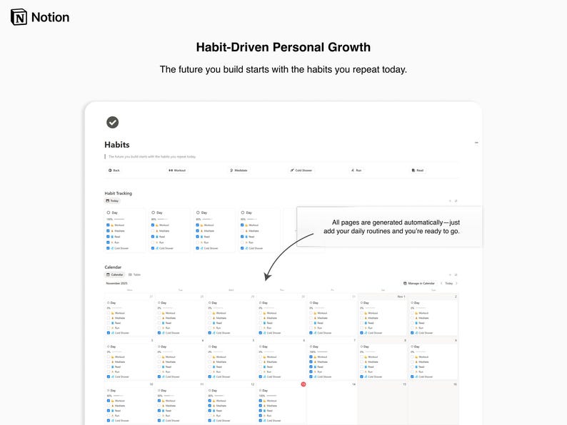 All-in-One Notion Life Planer, Habit Tracker, Ziele, Finanzen, Wellness & Tagesplanung Bild 6