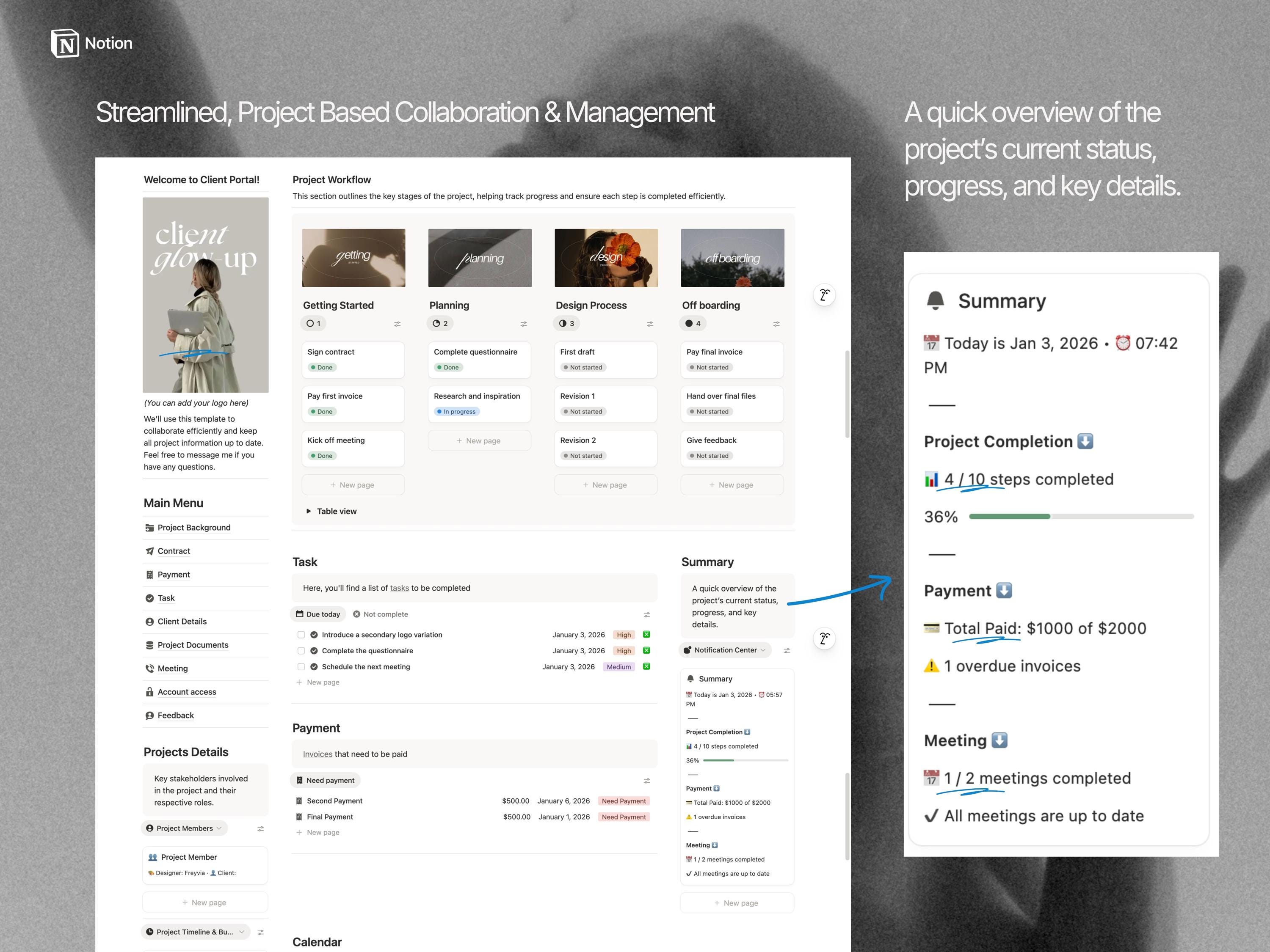 Notion Client Management Bundle: Client Portal & CRM Tracker for ...