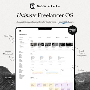 Panel de control para freelancers de Notion: Plantilla de gestión de clientes y proyectos